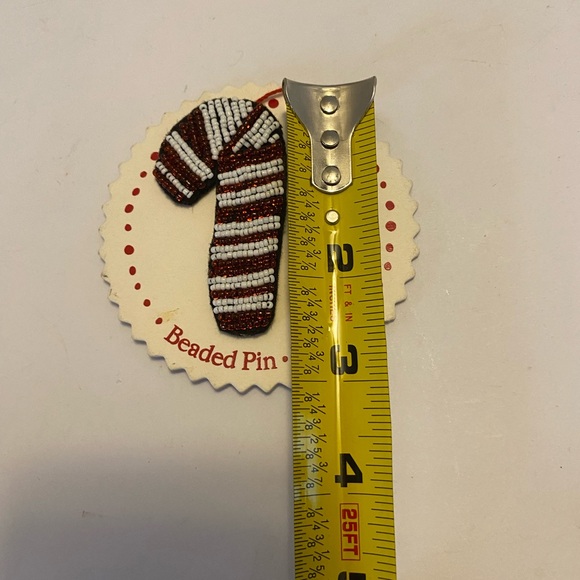 Hallmark Beaded Candy Cane Pin by Artist Cindy Pawlyshn New on Card GR8 Gift - Picture 12 of 15